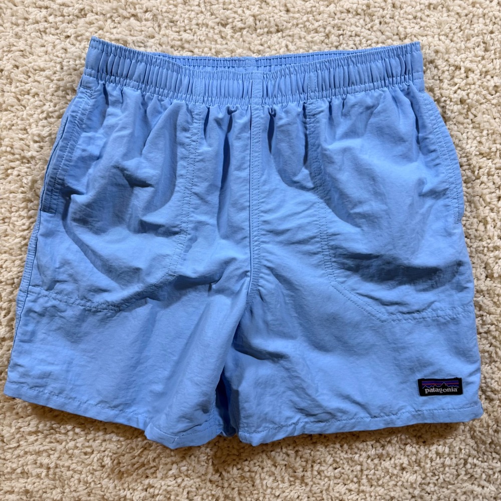 Patagonia Kids Baggies Shorts XL Light Blue Nylon Mesh Lined Outdoor